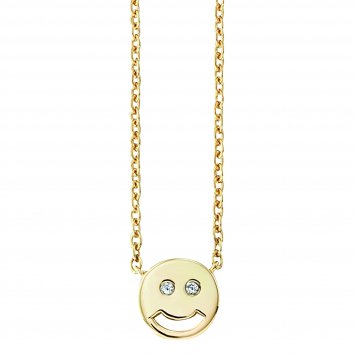 Collier 925/- Sterling Silber vergoldet Zirkonia Smile