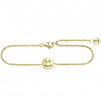 Armband 925/- Sterling Silber vergoldet Zirkonia Smile