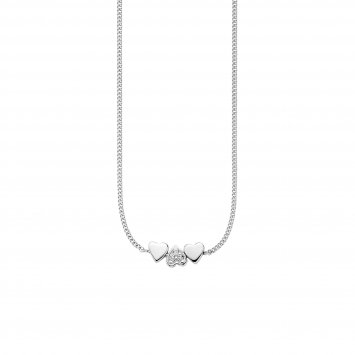 Collier 925/- Sterling Silber rhodiniert Zirkonia Herzen