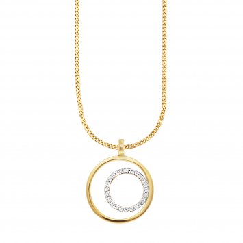 Anhänger mit Kette 925/-Sterling Silber vergoldet Topas