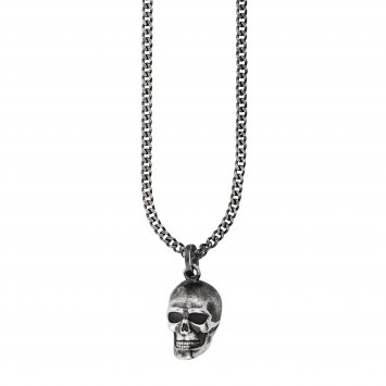 Anhänger mit Kette Totenkopf 925/- Sterling Silber oxidiert