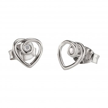 Ohrstecker 925/- Sterling Silber rhodiniert Zirkonia