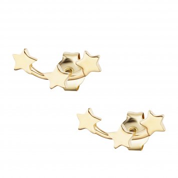 Ohrstecker 925 Sterling Silber gelb vergoldet Sterne