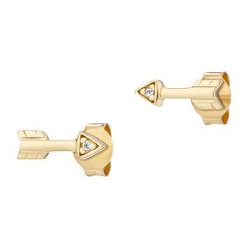 Ohrstecker 925/- Sterling Silber vergoldet Zirkonia Pfeile