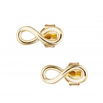 Ohrstecker 925/- Sterling Silber vergoldet Unendlichkeit