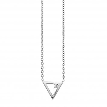 Collier 925 Sterling Silber rhodinert Zirkonia Dreieck