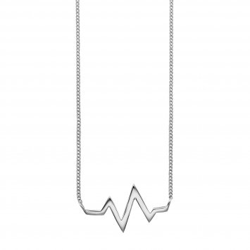 Collier 925/- Sterling Silber rhodiniert Herzschlag