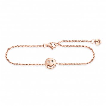 Armband 925/- Sterling Silber rotvergoldet Zirkonia Smile
