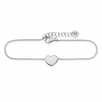 Armband 925 Silber rhodiniert mit Herz Motiv
