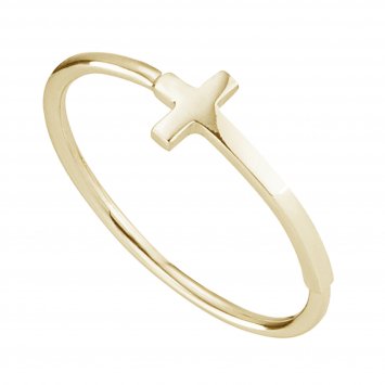 Ring 925/- Sterling Silber vergoldet Kreuz