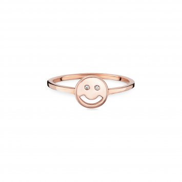 Ring 925 Sterling Silber rotvergoldet Zirkonia Smile