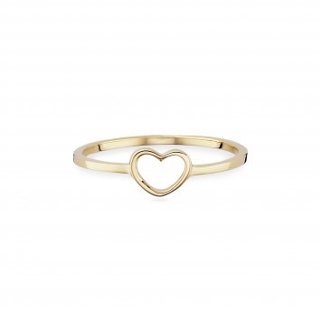 Ring 925/- Sterling Silber gelb vergoldet Herz