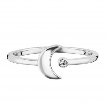 Ring 925 Sterling Silber rhodiniert Zirkonia Mond