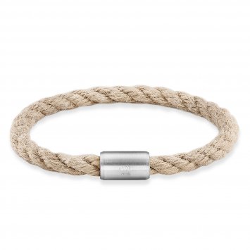Armband Edelstahl Textilband creme 20cm