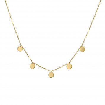 Collier 925 Silber vergoldet Plättchen Boho