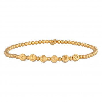Stretch-Armband 925/- Sterling Silber vergoldet LOVE