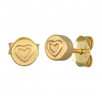Ohrstecker 925 Silber vergoldet Herz