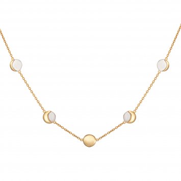 Collier 925/- Sterling Silber bicolor Mondzyklus Luna