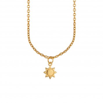 Anhänger mit Kette 925 Sterling Silber gelb vergoldet Sonne