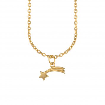 Anhänger mit Kette 925/- Sterling Silber vergoldet Sternschnuppe
