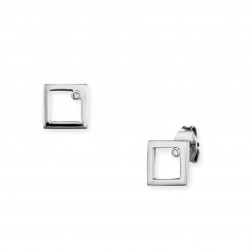 Ohrstecker 925 Sterling Silber rhodiniert Zirkonia