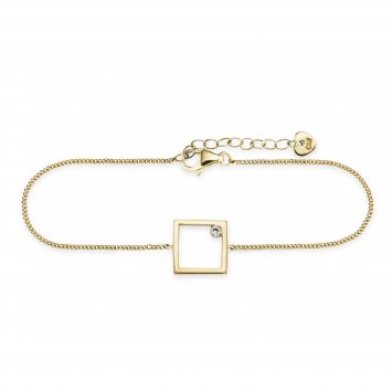 Armband 925 Sterling Silber gelb vergoldet Rechteck Zirkonia