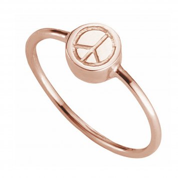 Ring 925/- Sterling Silber rotvergoldet Peace