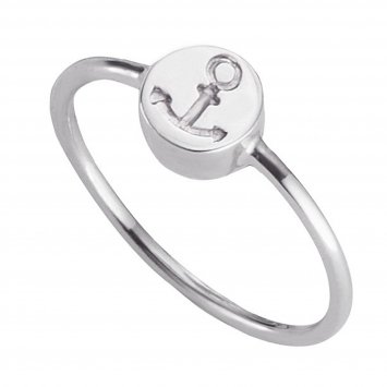 Ring 925/- Sterling Silber rhodiniert Anker