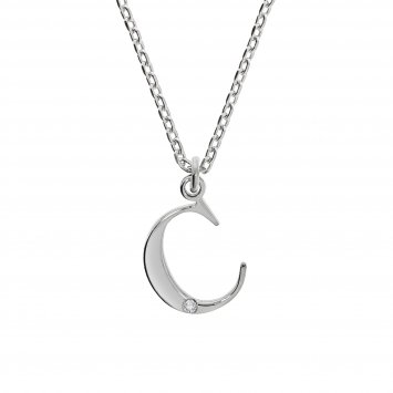 Halskette Silber 925 mit 1x Diamant 0,008ct. Buchstabe C