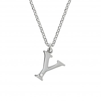 Halskette Silber 925 mit 1x Diamant 0,008ct. Buchstabe Y