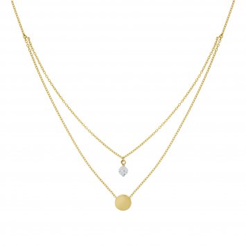 Halskette Gold 375 zweifarbig Zirkonia