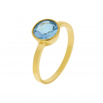 Ring Gold 375 mit echtem Blautopas (beh.) 8mm