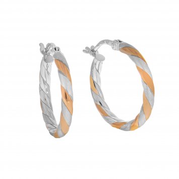 Ohrringe Silber 925 zweifarbig 20mm Durchmesser