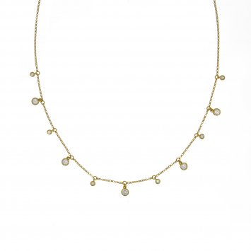 Halskette Silber 925 vergoldet mit Zirkonia weiß