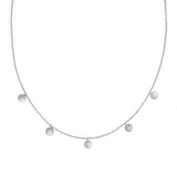 Halskette 925 Sterling Silber rhodiniert Plättchen-Anhänger 42+3cm