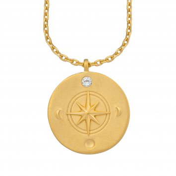 Halskette Element Feuer 925/- Sterling Silber vergoldet Weißtopaz