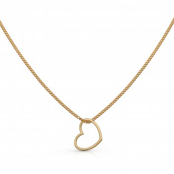 Halskette Gold 375 mit Herz-Anhänger 42/45cm lang