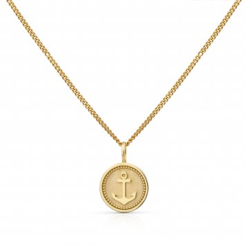 Halskette Gold 375 mit Anker-Motiv 42/45cm lang