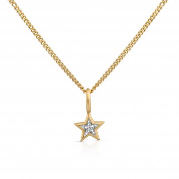 Halskette Gold 585 mit Stern-Motiv und Brillant 0,005ct.