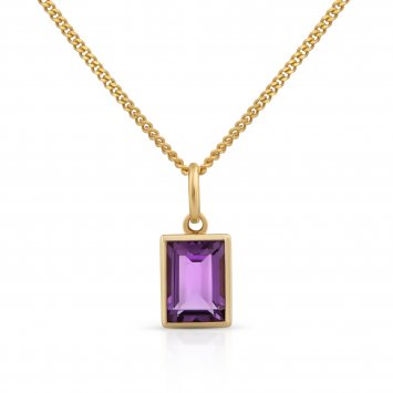 Halskette 585 Gold mit echtem Amethyst 42/45cm lang