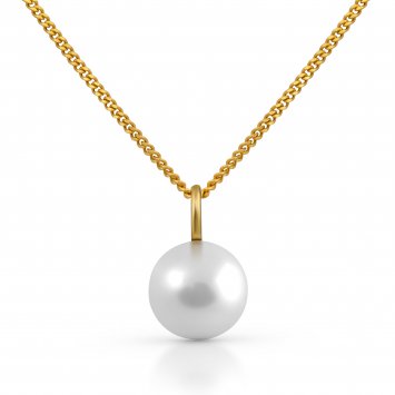 Halskette Gold 585 mit weißer Perle 9mm