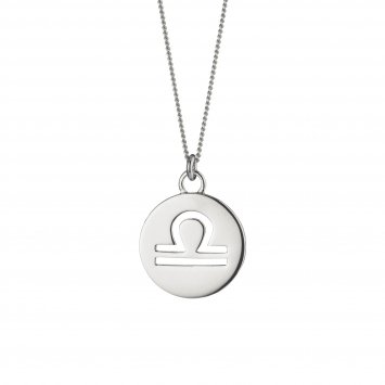 Halskette Waage Sternzeichen 925/- Sterling Silber rhodiniert