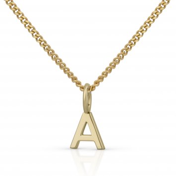 Halskette Gold 375 mit Anhänger 42/45cm lang Buchstabe A
