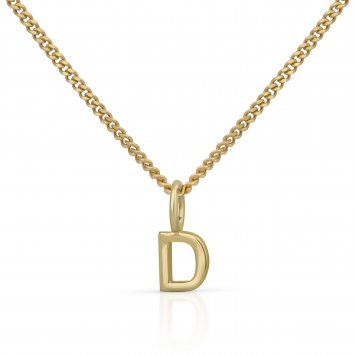 Halskette Gold 375 mit Anhänger 42/45cm lang Buchstabe D