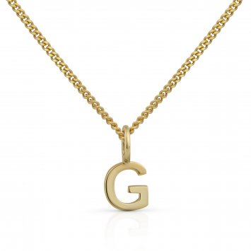 Halskette Gold 375 mit Anhänger 42/45cm lang Buchstabe G