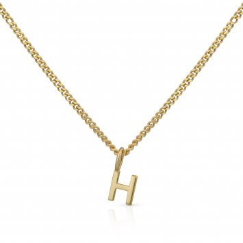 Halskette Gold 375 mit Anhänger 42/45cm lang Buchstabe H