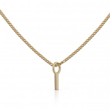 Halskette Gold 375 mit Anhänger 42/45cm lang Buchstabe I