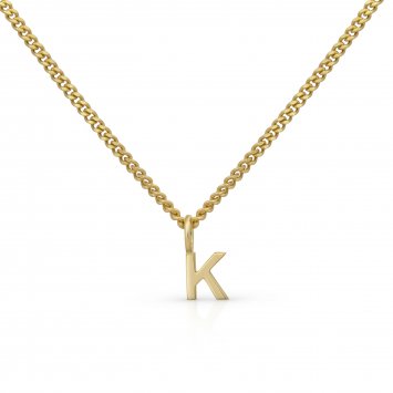 Halskette Gold 375 mit Anhänger 42/45cm lang Buchstabe K