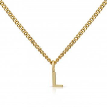 Halskette Gold 375 mit Anhänger 42/45cm lang Buchstabe L