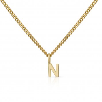 Halskette Gold 375 mit Anhänger 42/45cm lang Buchstabe N